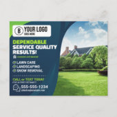 Carte Postale Entretien de pelouse professionnel Arbre de jardin (Devant)