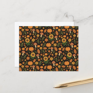Carte Postale Enveloppe à motif automnal rustique dessiné à la m