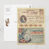 Carte Postale Enveloppes de guerre civile avec Columbia (Devant / Derrière)