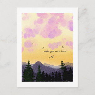 Carte postale « Envie que tu sois ici » à l'aquare