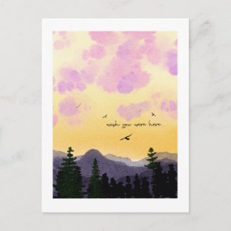 Carte postale « Envie que tu sois ici » à l'aquare