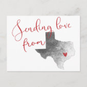Carte Postale Envoi d'amour du Texas - Saint Valentin (Devant)