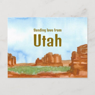 Carte Postale Envoi d'amour Utah Red Rocks Sud-ouest Désert