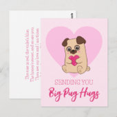 Carte Postale Envoi de gros Carlins | Drôle mignon rose (Devant / Derrière)