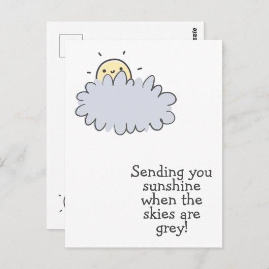 Carte Postale Envoi de soleil - Cute Get Well Postcard (Devant / Derrière)