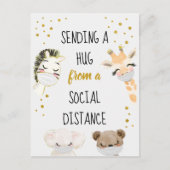 Carte Postale Envoi d'un câlin d'une distance sociale (Devant)