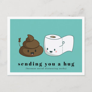 Carte Postale Envoi d'un câlin Papier toilette Kawaii & Caca