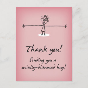 Carte Postale Envoi d'un câlin socialement distant Merci