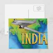 Carte Postale Envolez-vous pour l'Inde (Devant / Derrière)