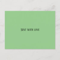 Carte postale envoyée avec amour ment vert, carte
