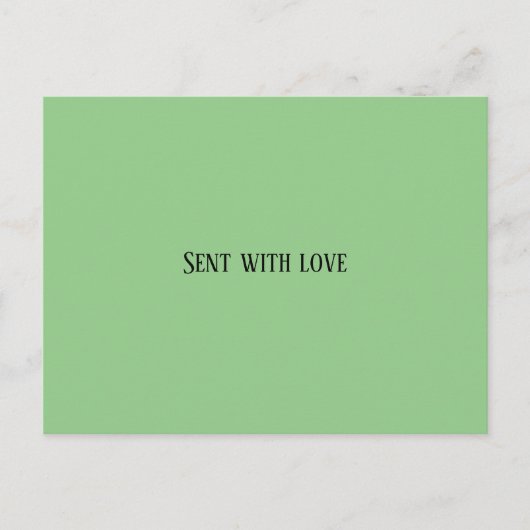 Carte postale envoyée avec amour ment vert, carte (Devant)