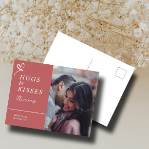 Carte Postale Envoyer des câlins et des baisers avec des valenti