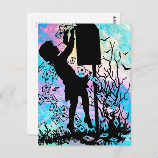 CARTE POSTALE ENVOYER L'AMOUR PAR COURRIER SNAIL! (Devant / Derrière)