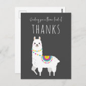 Carte Postale Envoyer Llama-charge de Remerciements Lama Mignon (Devant / Derrière)
