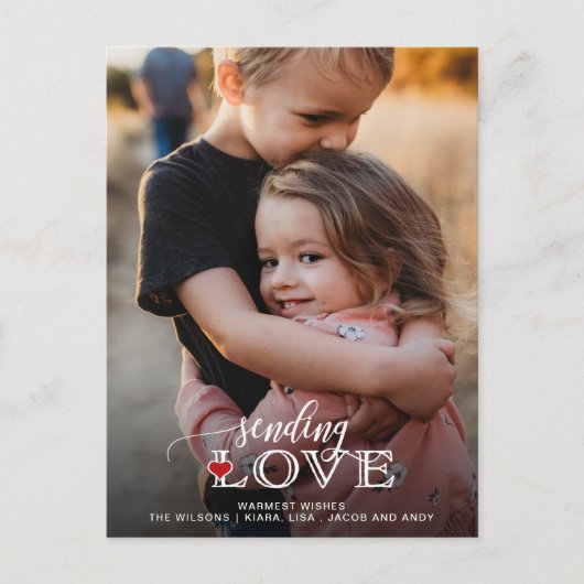 Carte Postale Envoyer Love Script mignonne Photo Valentines Jour (Devant)