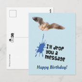 Carte Postale Envoyer un message Mouette Joyeux Anniversaire Car (Devant / Derrière)