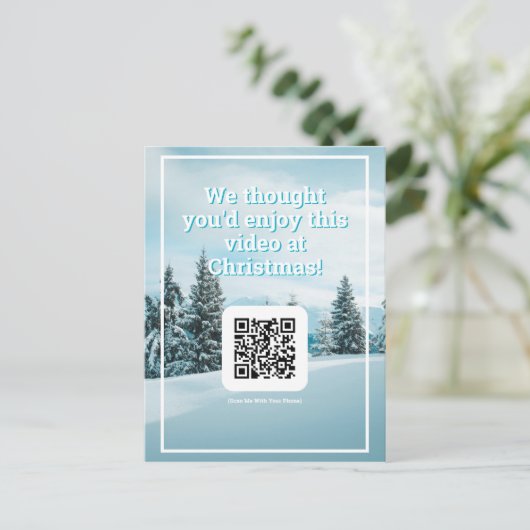 Carte Postale Envoyer une vidéo de QR Code à Noël (Debout devant)