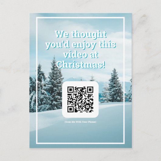 Carte Postale Envoyer une vidéo de QR Code à Noël (Devant)