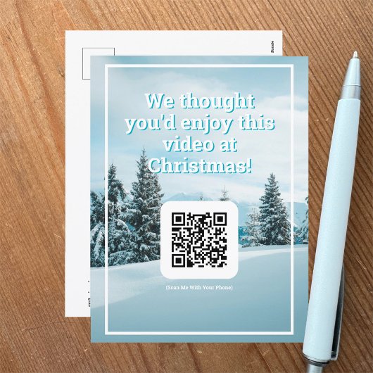Carte Postale Envoyer une vidéo par code QR lors d'un Noël