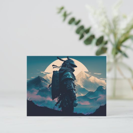 Carte Postale Envoyer votre message avec Samurai (Debout devant)