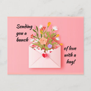 Carte Postale Envoyez de l'amour et un câlin ! 