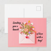 Carte Postale Envoyez de l'amour et un câlin ! (Devant / Derrière)