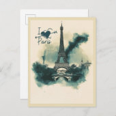 Carte Postale Envoyez un morceau de Paris avec vous - Tour Eiffe (Devant / Derrière)