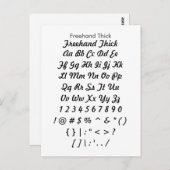 Carte Postale Epaisseur à main libre - Feuille d'échantillonnage (Devant / Derrière)