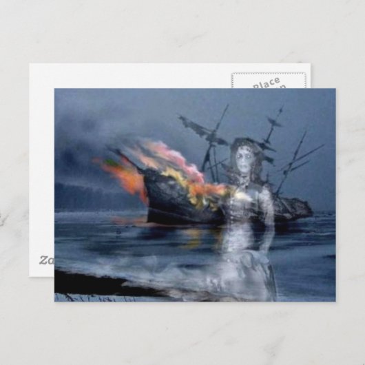 Carte Postale Épave côtière (Devant / Derrière)