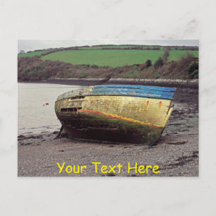 Carte Postale Epave de bateau personnalisable, Cornwall, Royaume