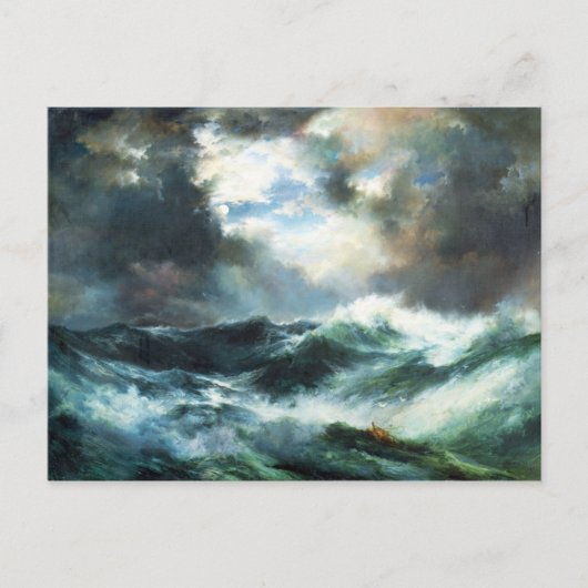 Carte Postale Épave de navire lune en mer (Devant)