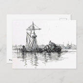 Carte Postale Épave du Maine des États-Unis (Devant / Derrière)