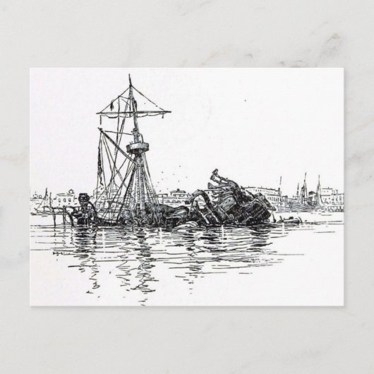 Carte Postale Épave du Maine des États-Unis (Devant)