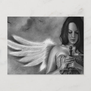 Carte Postale Épée fille ange défenseur