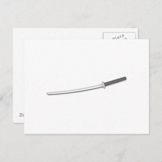 Carte Postale Épée Ninja Samurai (Devant / Derrière)