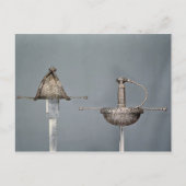 Carte Postale Épées : rapieur à couteaux d'acier ciselé (Devant)