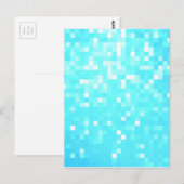 Carte Postale Éperche de pixels turquoise (Devant / Derrière)