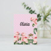 Carte Postale Ephemera floral bouquet vibrant color (Debout devant)