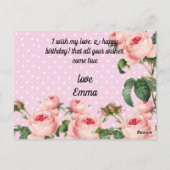 Carte Postale Ephemera floral bouquet vibrant color (Dos)