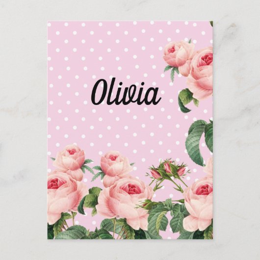 Carte Postale Ephemera floral bouquet vibrant color (Devant)