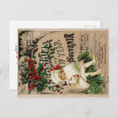 Carte Postale Ephemera Noël Nouvel An Souvenir (Devant / Derrière)