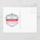 Carte Postale Ephemera Noël Nouvel An Souvenir (Dos)