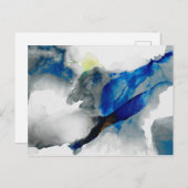 Carte Postale Ephéméral - Bleu et gris (Devant / Derrière)