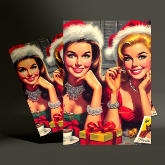 Carte Postale Éphémérides de Noël rétro