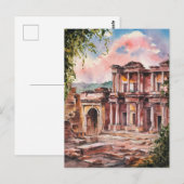 Carte Postale Ephèse, Turquie. Aquarelle vintage (Devant / Derrière)