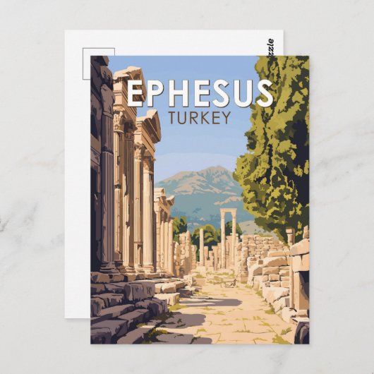 Carte Postale Ephèse Voyage Art Rétro Turquie (Devant / Derrière)