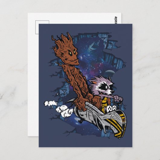 Carte Postale Epic Cosmic Adventure – Galactic Warrior and Rebel (Devant / Derrière)