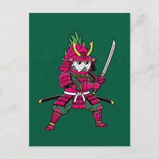 Carte Postale Epic Dragon Fruit Samurai Warrior Katana Illustrat