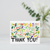 Carte Postale Épicerie Fruits Légumes Coloré Merci (Debout devant)