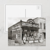 Carte Postale Épicerie & Marché de Viande, 1916 (Devant / Derrière)